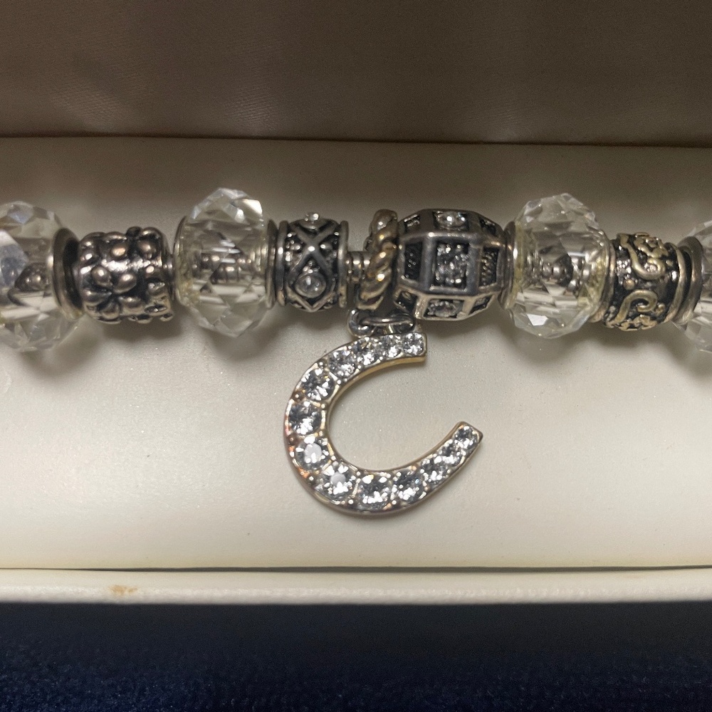Horseshoe charm Swarovski element bracelet